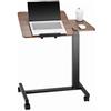 VEVOR Tavolino da Letto Mobile con Scrivania Ribaltabile e 4 Ruote, Scrivania per Laptop, Ruote Regolabili in Altezza e Angolazione con Portabicchieri, Scrivania Portatile da Letto per Ufficio, Studio