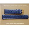 Bracciale In Vera Pelle Di Vitello Blu Racing Rally Fettuccia Bianca 20Mm