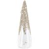 Bizzotto Albero di Natale Trasparente e Pailette Argento Vetro Imperial D8,5x25h