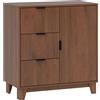 HOMCOM Buffet soggiorno, con anta, 3 cassetti e ripiano regolabile 75 x 39 x 80 cm, Marrone | Aosom Italy