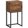 HOMCOM Consolle Stretta, Design Industriale, in legno e metallo, 40x30x76cm, Marrone Rustico | Aosom Italy