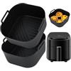BYKITCHEN 2 fodere per friggitrice ad aria in silicone per friggitrice Chefman/Cosori Small/Mini 2L, fodere in silicone da 14 cm per friggitrice ad aria, compatibili anche con Daewoo e altre