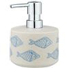 Wenko Aquamarin, Dispenser per Sapone Liquido, capacità 0,475 l, Ceramica, Beige, 10 x 13.2 x 10 cm