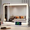 ZL ZELing Specchio da toilette e trucco 58 cm grande con luci LED, touch intelligente, regolazione luminosità, 3 colori luce, funzione di memoria, porta USB ricarica e lente ingrandente.