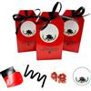 Ingrosso e Risparmio Bomboniere Laurea 10PZ Bustina Portaconfetti in Cartoncino Rosso Nero 10 Adesivi Personalizzabili 10 Bustine di Confetti Rossi Cioccolato Confettata Segnaposto Economiche