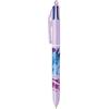BIC - 1 penna a sfera ricaricabile 4 colori classici (nero, rosso, verde, blu) - punta media - collezione Hydro - corpo viola