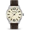 Timberland Orologio da uomo Ripley Z marrone e crema con cinturino in pelle 3ATM, Marrone, misura unica, Cinturino