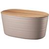 Guzzini - Tierra, Cassetta Pane in Plastica Riciclata con Coperchio Tagliere in Bamboo - Grigio Tortora, 39.2 x 23.2 x h 19 cm | 10 lt - 179600158