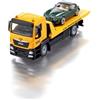 Siku 2722, Carro Attrezzi MAN ADAC, Inclusa Auto Giocattolo, 1:55, Metallo/Plastica, Giallo, Fedele all'Originale, Verricello a Cavo Estensibile, Piattaforma di Trasporto Inclinabile e Abbattibile