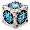 DNDND Cubo di dadi 7 in 1 con confezione regalo, set da collezione D&D a tema Goristro e Couatl per TTRPG, per Dungeon Masters e Giocatori (argento e blu)