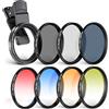 NEEWER Kit di Filtri 55mm ND + CPL + Star + 4 Colorati Graduati con Morsetto per Obiettivo del Telefono, Compatibile con iPhone 17 16 16e 15 14 Pro Max Plus Samsung Galaxy S25 Ultra