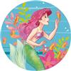 Komar Disney DOT DD1-016 - Carta da parati in tessuto non tessuto, rotonda e autoadesiva, motivo: Ariel Seahorses, diametro 125 cm