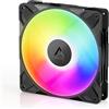 ARCTIC P14 Pro Reverse A-RGB - 140 mm Ventola Premium con flusso d'aria inverso, Ventole PWM con splitter per cavo a Y, 400-2650 rpm, 0 rpm <5% PWM, 5V Digital RGB, FDB, 4-Pin - Nero