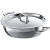 LE CREUSET Tegame Basso in Acciaio Inox, Diameter 24 cm, Compatibile con Tutte Le Fonti di Calore (Induzione e Forno Inclusi), Argento, 96203924001000