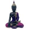 Puckator - Statua di Buddha Thailandese in Meditazione Onirica - Nero e Viola - Realizzata in Resina e Dipinta a Mano