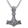REDSUN Collana con ciondolo a forma di freccia vichinga, martello di Thor, in argento sterling 925, con ciondolo a forma di croce, ciondolo celtico, amuleto, gioiello per uomo, figlio, ragazzo, donna