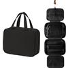 Outplea Borsa da Toilette Appesa per Donne, Beauty Case Cosmetica da Viaggio con Gancio, Impermeabile Borsa da Trucco da Viaggio Organizer per Articoli da Toeletta Cosmetici e Accessori, Nero