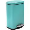 Spirella - Cestino per Bagno a Pedale Modello Akira - Acciaio Inossidabile di Alta Qualità - Chiusura Silenziosa Easy-Close - Blu Turchese - 5L - Accessori per il bagno