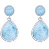 POPLYKE Larimar/pietra di luna/opale/labradorite/quarzo rosa orecchini da donna in argento Sterling a goccia orecchini gioielli regalo per le donne, m, Argento sterling, Nessuna pietra preziosa