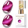 Senvenski Gelatina Vetro Cat Eye Smalto Semipermanente, 15ML Occhi di Gatto Magnetica per Gel Unghie Kit Olografico Glitterato Cristallo Smalti Unghie Salon Home DIY (Fucsia Rosa, 0.5fl oz)