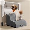 Feandrea Scala a 2 Gradini per Cani, Velluto a Coste, Pendenza per Letto, Divano, Scaletta per Animali Impermeabile e Antiscivolo, Copertura Sfoderabile e Lavabile, Grigio Ardesia PPS002GN01