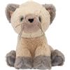 Depesche 13768 TOPModel Fur Ever Friends - Gatto di Peluche Ambra, con Morbida Pelliccia Grigia e Beige, Peluche Alto Circa 16 cm