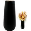 CiciIng Vaso in ceramica nero alto 28 cm con superficie smerigliata, vasi di fiori moderni per la decorazione di tavoli interni, vasi decorativi per erba pampa, vaso boho per fiori freschi fiori secchi