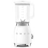 Smeg, Frullatore da Tavolo BLF03WHEU 1,5 L, 4 Livelli di Velocità, 4 Funzioni Smoothie, Pulse, Tritaghiaccio e Auto-Pulizia, Blocco Motore e Tappo Dosatore, Base Antiscivolo, 800W, Bianco