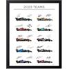 Poster Master Poster vintage con illustrazione sportiva - Stampa sportiva retrò - F1, formula, uno, squadre, autografato, autista, fan - 20 x 25 cm, senza cornice, regalo per atleti e amici,