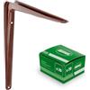 Amig - Set Supporti per Mensola da Parete - 20 Pezzi - Staffe in Acciaio - 350x300 mm - Colore Marrone - Resistenti fino a 35 Kg - Angolo per Ripiani - Supporto per Mensole - Installazione Facile
