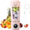 MeYuxg Mini Frullatore Portatile, 700 ml Frullatore Elettrico, USB Ricaricabile, Smoothie Maker con 12 Lame, Fresh Juice Frullatore, per Smoothie, Frullati di Frutta e Verdura(1500 mAh, Rosa)