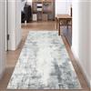 Famibay Tappeto Corridoio 80x200cm Antiscivolo Tappeto Runner Cucina Moderna Passatoia Corridoio Lavabile Morbido per Cucina Lavanderie Ingresso Grigio
