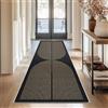 Capslpad Tappeto a passatoia per corridoio, 80 x 200 cm, aspetto iuta, lavabile, naturale, colore nero, marrone, antiscivolo, per corridoio, cucina, camera da letto, balcone