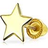 Bling Jewelry Orecchino A Perno A Forma Di Stella Solida In Oro Giallo Reale Minimalista 14K Usa Patriottico Rock Star Celestiale Per Cartilagine Dell'Elica Dell'Orecchio Per Lobo Dell'Orecchio Per Donne