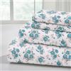 Modern Threads Lenzuola in morbida microfibra stampata - Lussuosa biancheria da letto in microfibra - Include lenzuolo piatto, lenzuolo con angoli con tasche profonde e federe Forever Roses King