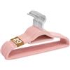 Sasha Morel Set 20 Grucce Appendiabiti in Velluto Rosa Antiscivolo, Grucce Salvaspazio Slim con Gancio Girevole 360°, Barra Pantaloni e Porta Cravatte/Cinture, Organizer Armadio da guardaroba