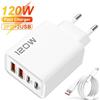 NONE Caricabatterie rapido totale da 120 W Cavo USB tipo C Adattatore di alimentazione per telefono a ricarica rapida per iPhone Xiaomi Samsung Caricatore da muro a ricarica rapida