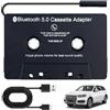 Sporgo Adattatore Cassette per Autoradio: Bluetooth 5.0 per Ricevitore AUX, Adattatore AUX per Auto, Nero