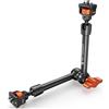 K&F CONCEPT Magic Arm 11 Pollici / 28 cm con Vite 1/4, Testa a Sfera 360°, Mini Braccio Magico per Monitor, LED, Webcam - Portata 2KG