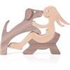 BOXOB 3 Pezzi Statuine Cane in Legno, Regali Commemorativi Scultura Animale per Decorazione Casa Perdita dell'Amico