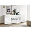 Web Convenienza Madia con 2 Ante e 4 Cassetti Made in Italy - Credenza Contenitore Collezione Miro - Soggiorno Cucina Ingresso Sala da Pranzo Mobile Design moderno originale Bianco Lucido Serigrafato