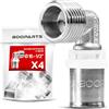 BOOPARTS - Gomito Maschio a Pressare Ø16 mm x 1/2 per Tubo Multistrato | Profilo TH | Raccordo in Ottone Nichelato | Set da 4 Pezzi