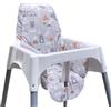 ZARPMA Coprisedili compatibili con seggiolone IKEA Antilop, superficie in cotone e cotone imbottito con protezione per i piedi, copertura pieghevole per seggiolone per bambini Antilop (grigio)