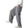 HALOMR Pantaloni da Uomo in Velluto a Coste espandibile in Vita Pantaloni Larghi Casual vestibilità Comoda Cotone Rosa, Grigio, S