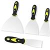 DAVIDJAMESCLARKE Set di raschietti per carta da parati in acciaio inox con impugnatura morbida per riempire carta da parati, decalcomanie per cartongesso, decorazione e pittura (3,8 cm, 7,6 cm, 10,2 cm, 15,2 cm)