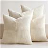 EMEMA Federa per cuscino in velluto a coste, 4 pezzi, Natale, patchwork, 50 x 50 cm, in velluto a coste, cuscini decorativi per divano, sedia, casa, camera da letto, beige