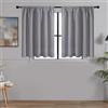 MRTREES - Tende da finestra opache, corte e moderne, per cucina, camper, bistrò, set da 2, altezza 45 x larghezza 120 cm, tende da cucina idrorepellenti, tende corte piccole con asta, colore: grigio