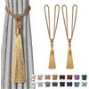 Pretty Jolly Lunghi Ricami per Tende a Nodo Fatti a Mano in Corda Intrecciata, Raffhalter Eleganti e Decorativi per Casa e Ufficio, Bronzo, 2 Pezzi