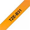 BROTHER Nastro Brother Laminato Nero Su Arancione TZe-B31 TZ-B31 12mm x 8m