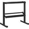 SPORTNOW Porta Pesi con 2 Ripiani in Acciaio per Palestra, Casa e Ufficio, 92.5x50.5x80.5cm, Nero|Aosom